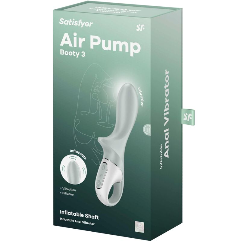 AIR PUMP BOOTY 3 VIBRADOR ANAL INFLÁVEL GREYGREEN