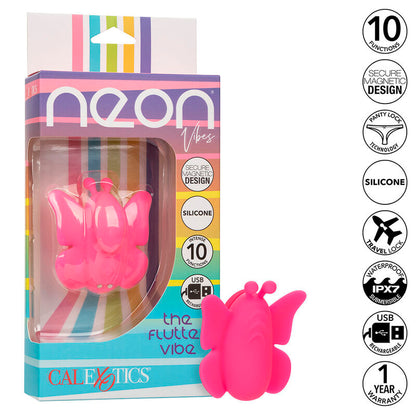 NEON VIBES FLUTTER VIBE ESTIMULADOR DE VIBRAÇÃO 10 VIBRAÇÕES ROSA