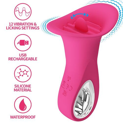 CLYDE VIBRADOR ORAL LÍNGUA VIBRANTE 12 VIBRAÇÕES ROSA