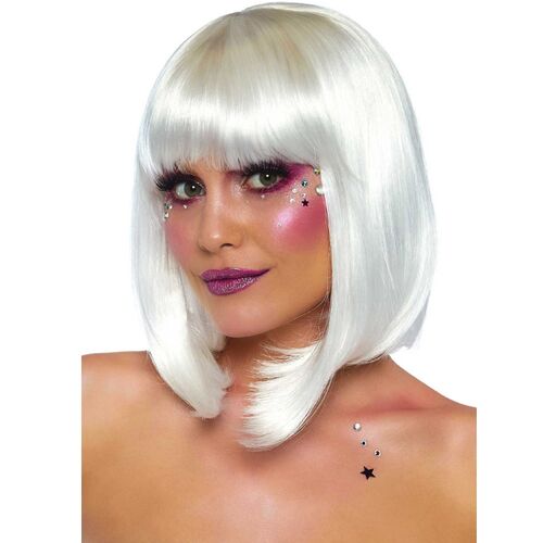 PERUCA BOB CUT FOSFORESCENTE BRANCA