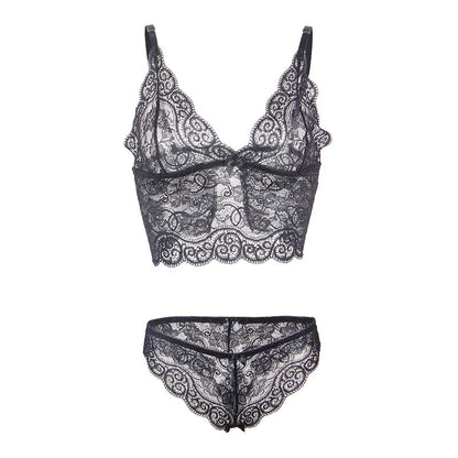 CAMISOLA DE SEDA E RENDA + CALCINHA PRETA