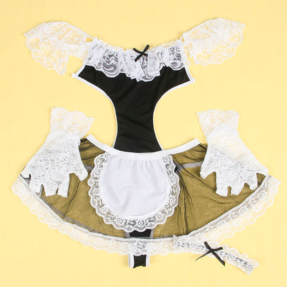 FANTASIA DE EMPREGADA SEXY PRETO/BRANCO