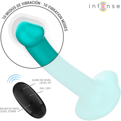 KATIE VIBRADOR COM VENTOSA 10 VIBRAÇÕES AZUL CONTROLE REMOTO