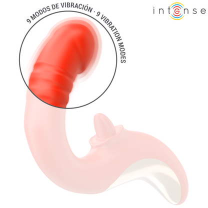 VIBRADOR E ESTIMULADOR PAULINA EM FORMA DE U VERMELHO