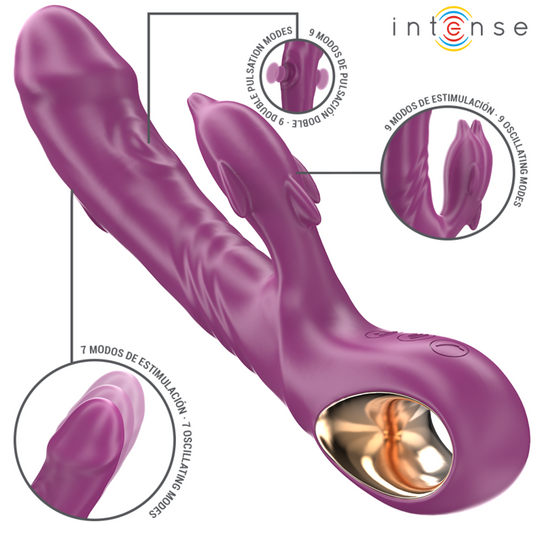 HALLE VIBRADOR MULTIFUNCIONAL COM LÍNGUA ESTIMULANTE DE GOLFINHOS ROXO