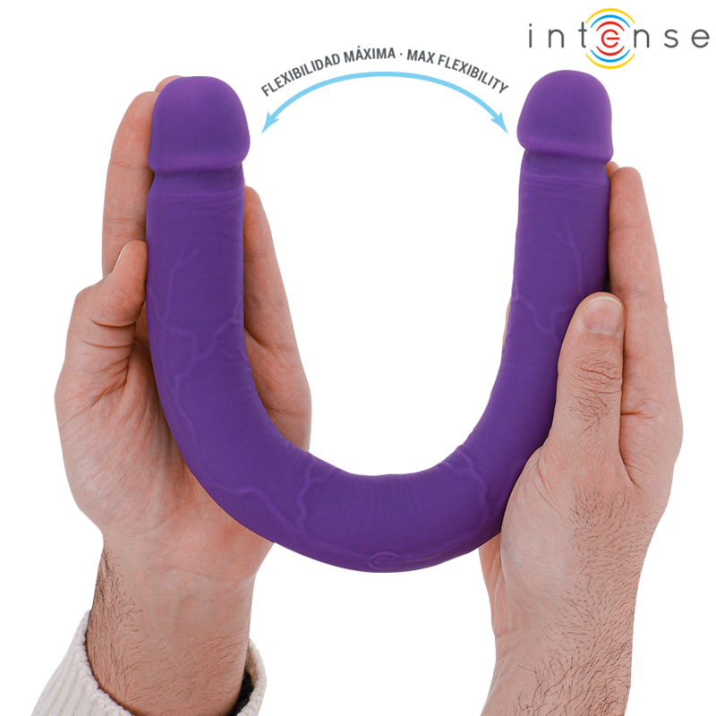 GUNTER DILDO VIBRADOR DUPLO 40 CM ROXO CONTROLE REMOTO