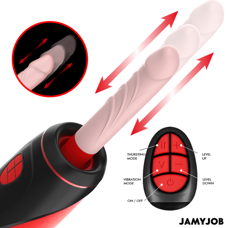 MASTURBADOR AUTOMÁTICO BASE PYSTON COM DILDO DE CONTROLE REMOTO