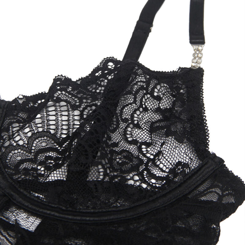 BABYDOLL DE RENDA COM ALÇAS AJUSTÁVEIS PRETO