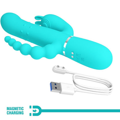 CAMMY 4 EM 1 MULTIFUNCIONAL TRIPPLE RABBIT VIBRADOR AZUL