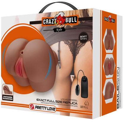 VIBRADOR KYLIE ASS COM CONTROLE REMOTO REALISTA DE VAGINA E ÂNUS