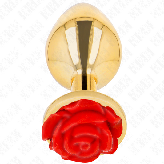 PLUG ANAL OURO ROSA VERMELHO TAMANHO L