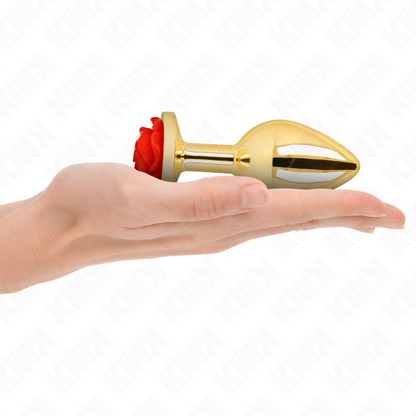 PLUG ANAL OURO ROSA VERMELHO TAMANHO L