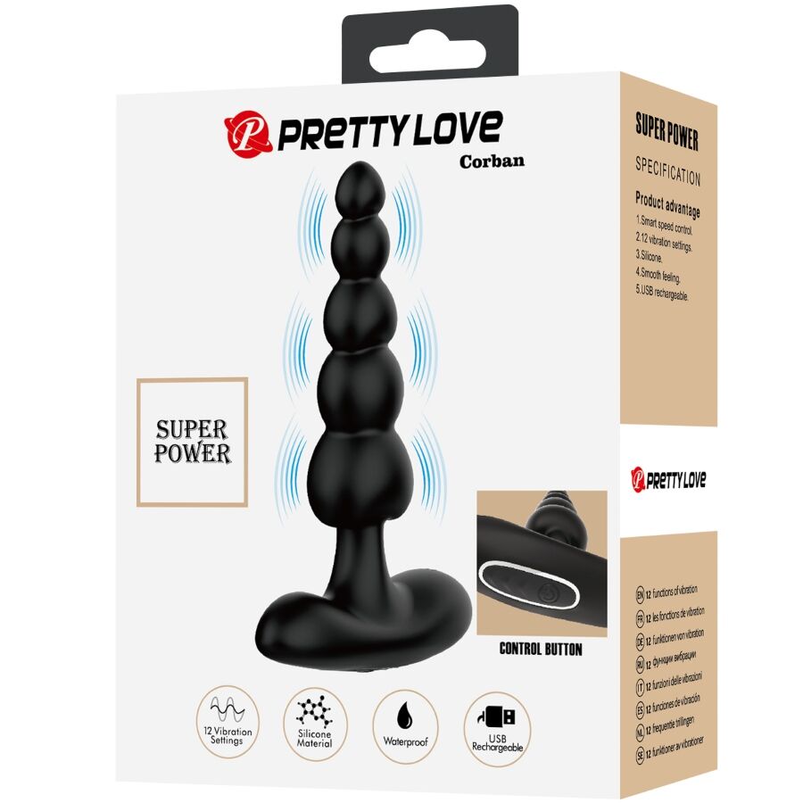 VIBRADOR ANAL SIDNEY 10 VIBRAÇÕES PRETO