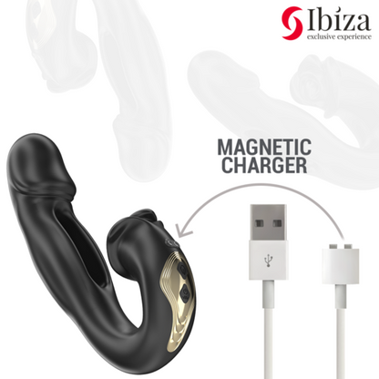VIBRADOR ROSA COM EFEITO DE FLICKING E ESTIMULADOR DE CLITÓRIS