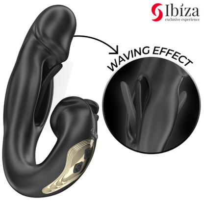 VIBRADOR ROSA COM EFEITO DE FLICKING E ESTIMULADOR DE CLITÓRIS