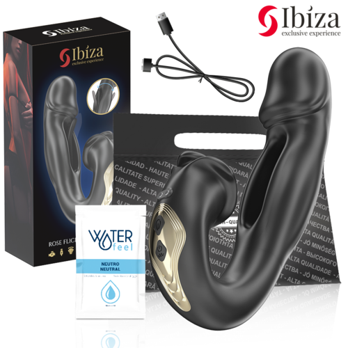 VIBRADOR ROSA COM EFEITO DE FLICKING E ESTIMULADOR DE CLITÓRIS