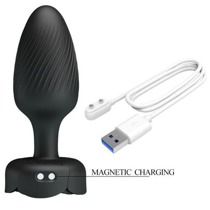 VARIAN ANAL PLUG COM LUZ LED PRETO 10,8 CM