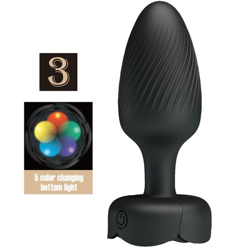OSBORN PLUG ANAL COM LUZ LED PRETO 9,8 CM