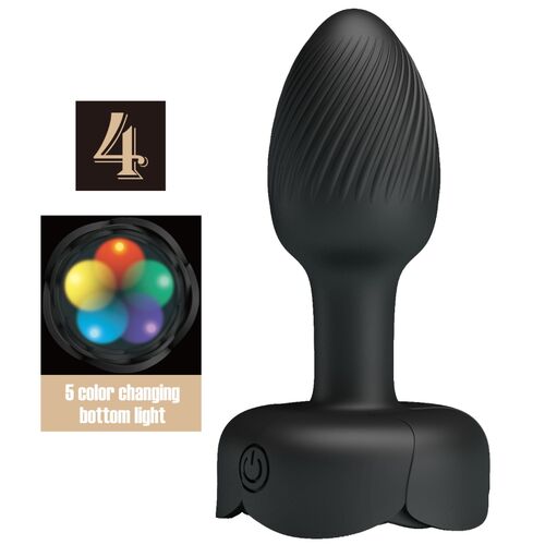 OLMAN PLUG ANAL COM LUZ LED PRETO 8,8 CM