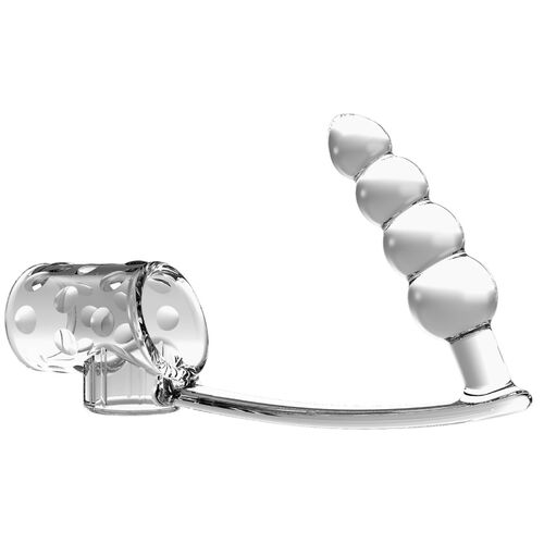 MANGA PARA PÊNIS COM PLUG ANAL TRANSPARENTE