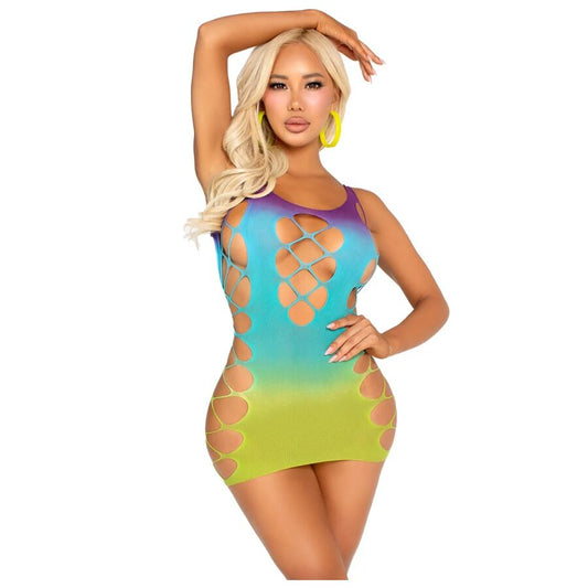 MINI VESTIDO SEM COSTURA COM ABERTURAS OCEAN
