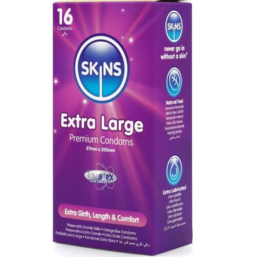 PRESERVATIVOS EXTRA GRANDE PREMIUM PACOTE COM 16