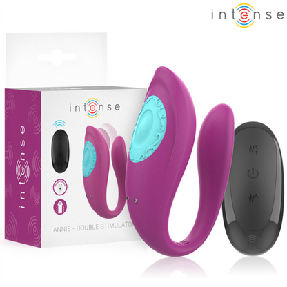ANNIE VIBRADOR E ESTIMULADOR EM FORMA DE U ROXO CONTROLE REMOTO