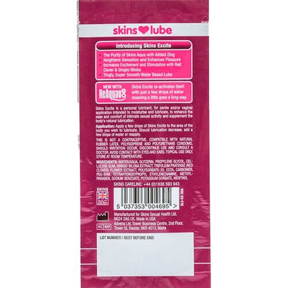 EXCITE LUBRIFICANTE À BASE DE ÁGUA DOSE ÚNICA 5 ML