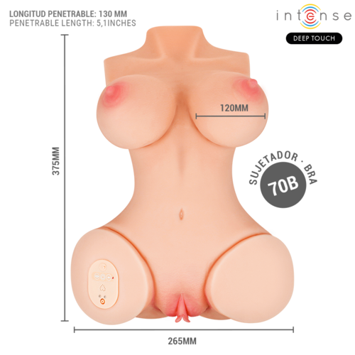 VERO TORSO VAGINAL COM EFEITOS DE SUCÇÃO, CALOR, VIBRAÇÃO E VOZ L 5,5 KG