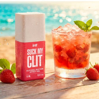 SUCK MY CLIT GEL COM EFEITO DE SUCÇÃO MORANGO SILVESTRE 15 ML