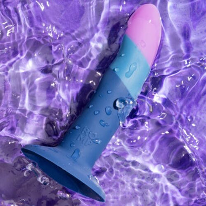 DILDO PICCOLO DE SILICONE COM VENTOSA TRICOLORIDA 14 CM