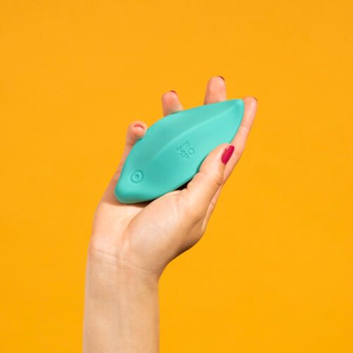 VIBRADOR DE ONDAS, ESTIMULADOR CLITORIANO, FORMATO ERGONÔMICO, VERDE-ÁGUA