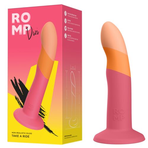 DILDO DIZI DE SILICONE COM VENTOSA TRICOLOR 18 CM