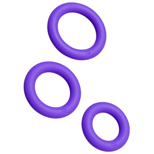 REMIX TRIO CONJUNTO DE 3 ANÉIS PENIANOS DE SILICONE ROXOS
