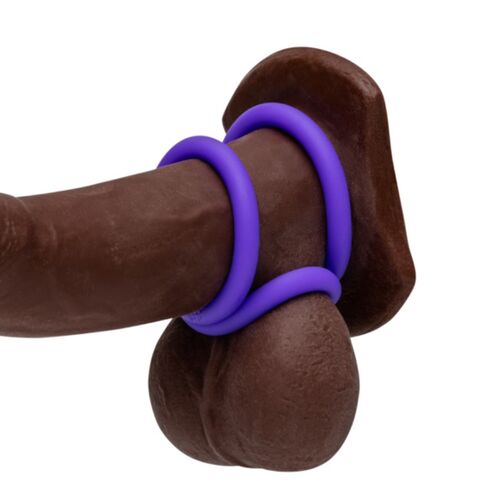 REMIX TRIO CONJUNTO DE 3 ANÉIS PENIANOS DE SILICONE ROXOS