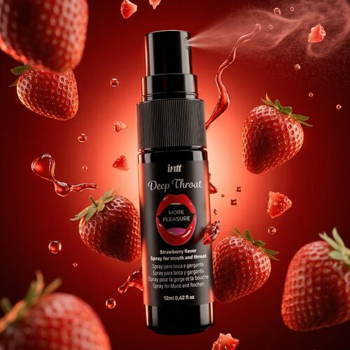 SPRAY ORAL PARA GARGANTA PROFUNDA COM MAIS PRAZER SABOR MORANGO