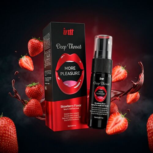 SPRAY ORAL PARA GARGANTA PROFUNDA COM MAIS PRAZER SABOR MORANGO