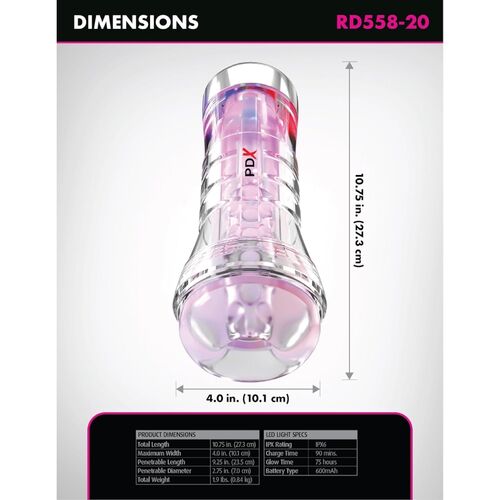 VIEWTUBE XXL LED TRANSPARENT STROKER 27,3 CM