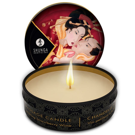 VELA DE MASSAGEM MORANGOS E CAVA 30 ML