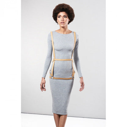 INDISCRETS MAZE HARNESS FORMA DE VESTIDO - MARROM