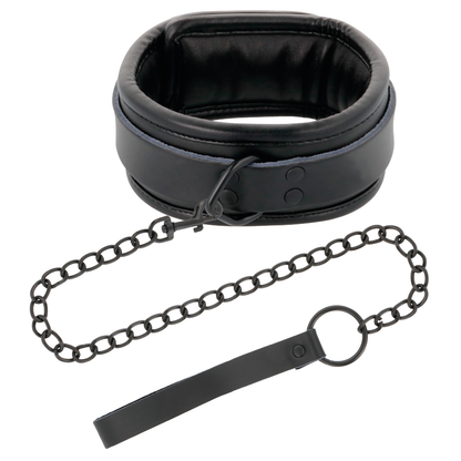 ALGEMAS E COLAR DE COURO PRETO