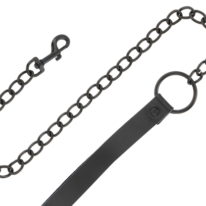 ALGEMAS E COLAR DE COURO PRETO