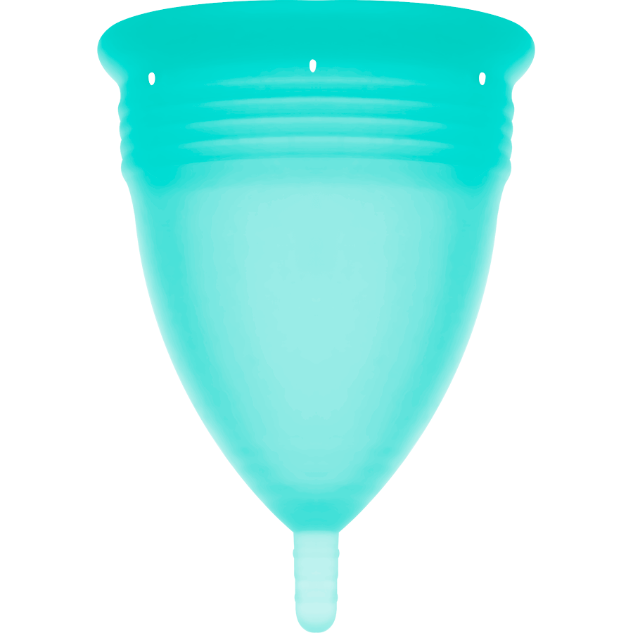 COPA MENSTRUAL STERCUP TAMANHO L AQUAMARINE COR FDA SILICONE
