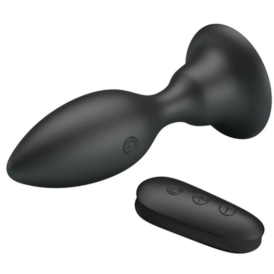 PLUG ANAL COM CONTROLE REMOTO VIBRAO PRETO