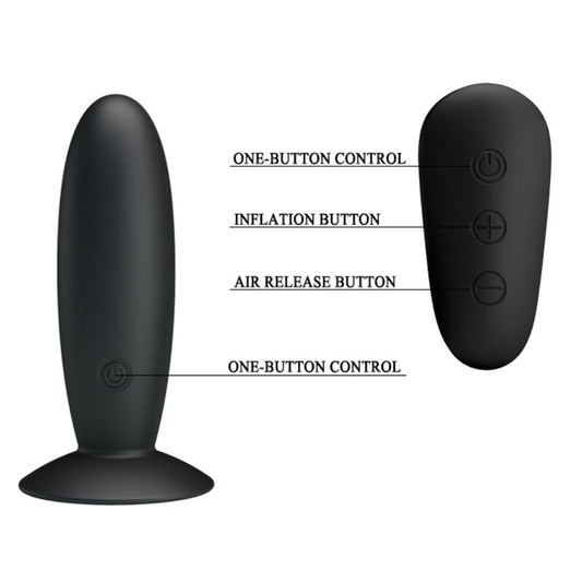 PLUG ANAL COM CONTROLE REMOTO VIBRAO PRETO