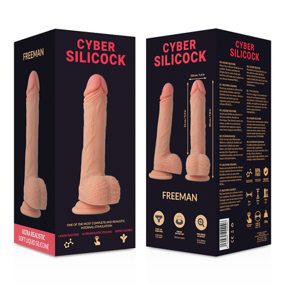CYBER SILICOCK STRAP-ON FREEMAN LIQUID SILICONE COM 3 ANÉIS GRÁTIS