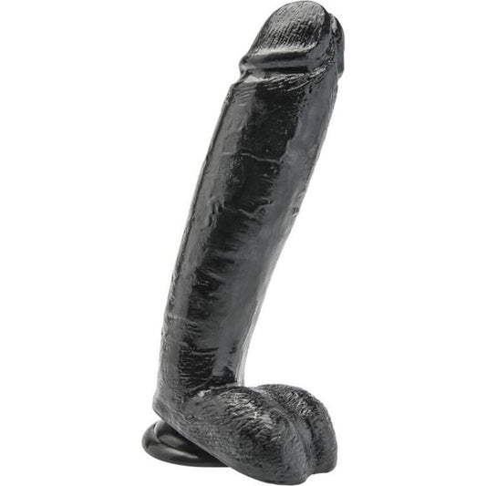 DILDO 25,5 CM COM BOLAS PRETO
