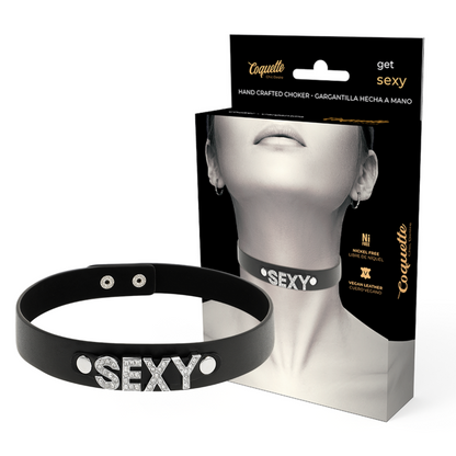 GARGANTILHA SEXY DE COURO VEGANO