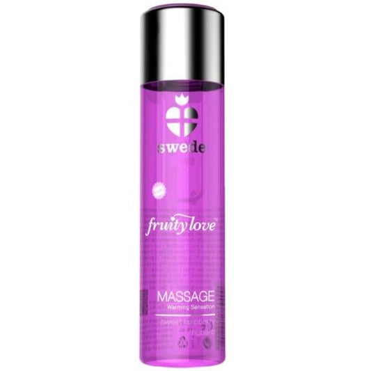 SWEDE FRUITY LOVE EFEITO DE AQUECIMENTO ÓLEO DE MASSAGEM ROSA FRAMBOESA E RUIBARBO 60 ML.