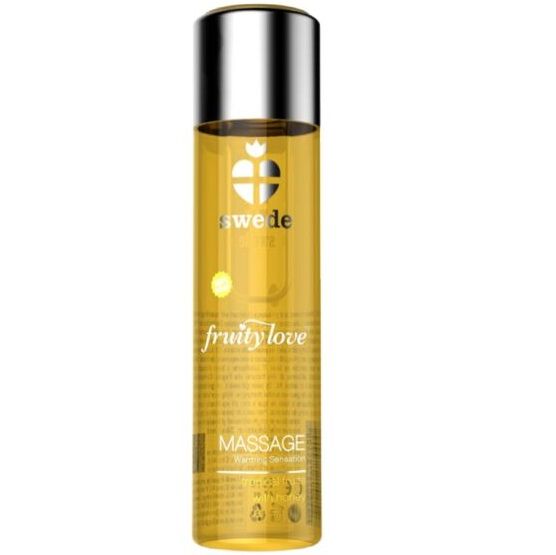 SWEDE FRUITY LOVE EFEITO DE AQUECIMENTO ÓLEO DE MASSAGEM TROPICAL FRUITY COM MEL 60 ML.